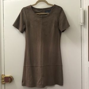 Paper Crane Brown Faux Suede Mini Dress - Medium